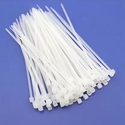 Set 50 x Colier Plastic, 9mm x 500mm, Alb
