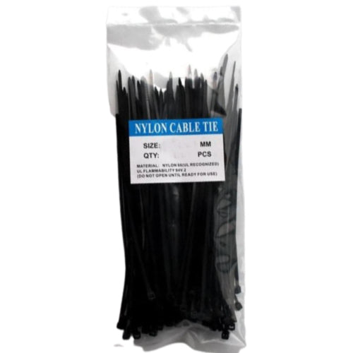 Set 100 x Colier Plastic, 7.6mm x 500mm, Negru