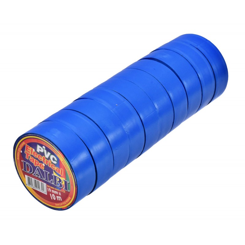 Set 10x Banda izolier Ignifuga, PVC, Latime 19mm, Lungime 10m per Rola, Albastru