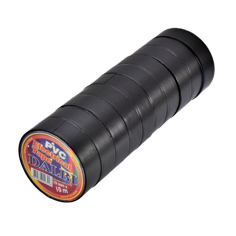 Set 10x Banda izolier Ignifuga, PVC, Latime 19mm, Lungime 10m per Rola, Negru