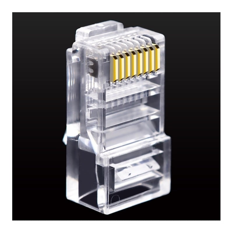 Set 100 Mufe UTP RJ45, CAT6, Opritor Fixare, Plastic, Transparent