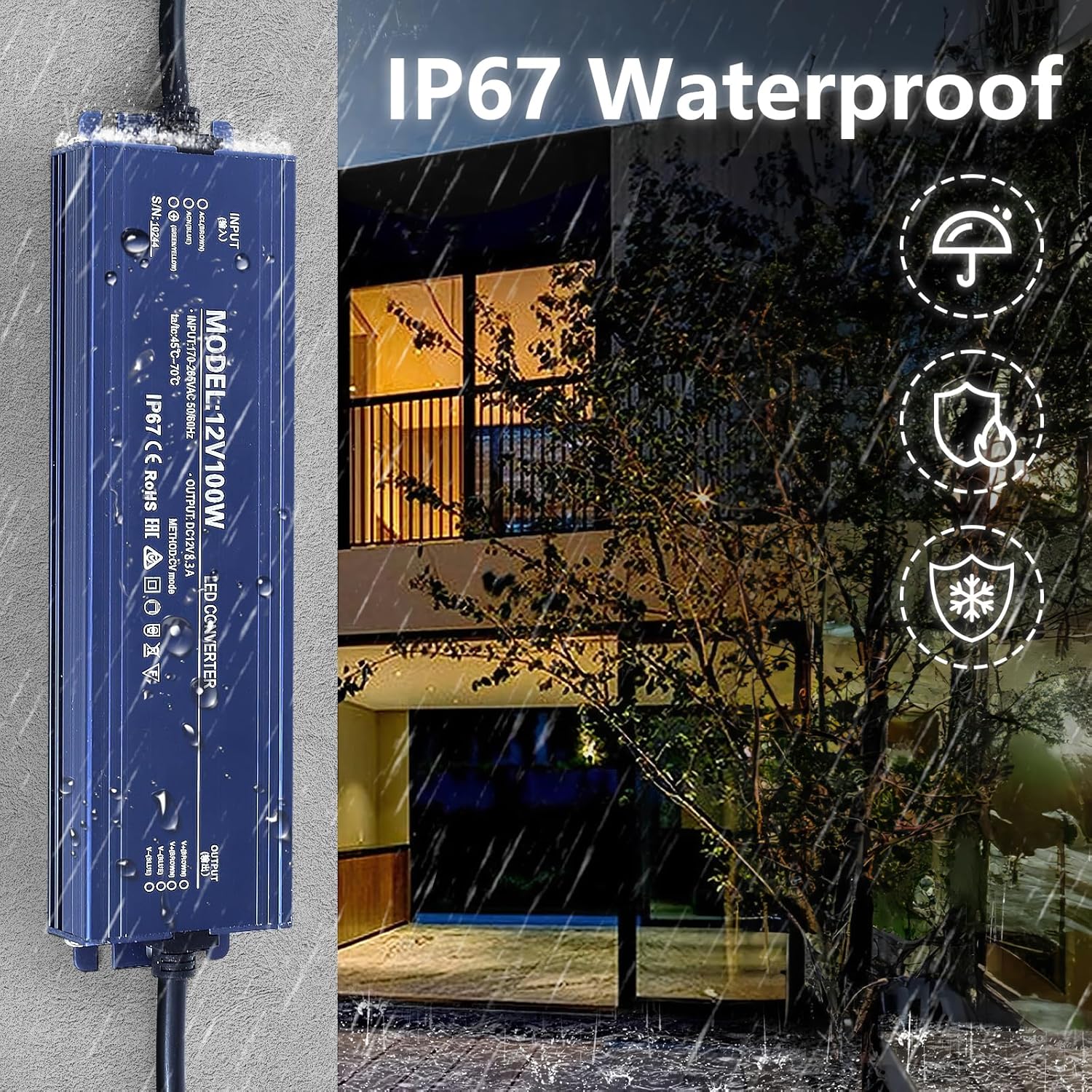 Sursă de Alimentare de Exterior IP67, 24V 12.5A – 300W, ElectroAZ