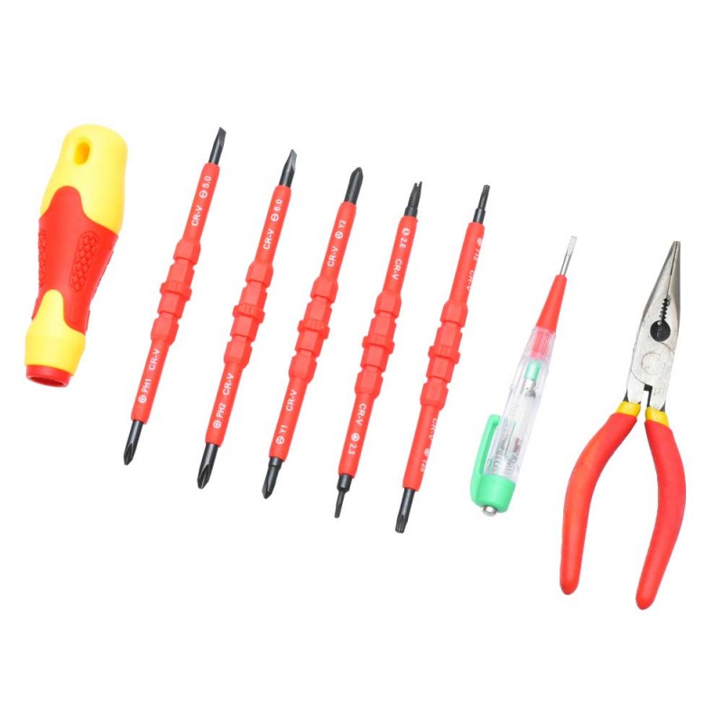 Trusa 12 Unelte de Electrician, Surubelnite si Sfic  NO-3035