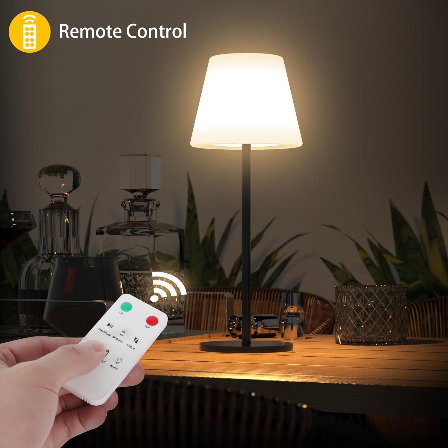 Lampa de Masă, Încărcare Solară și USB-C, Lumină Multicoloră RGBW, Telecomanda, ClassLights