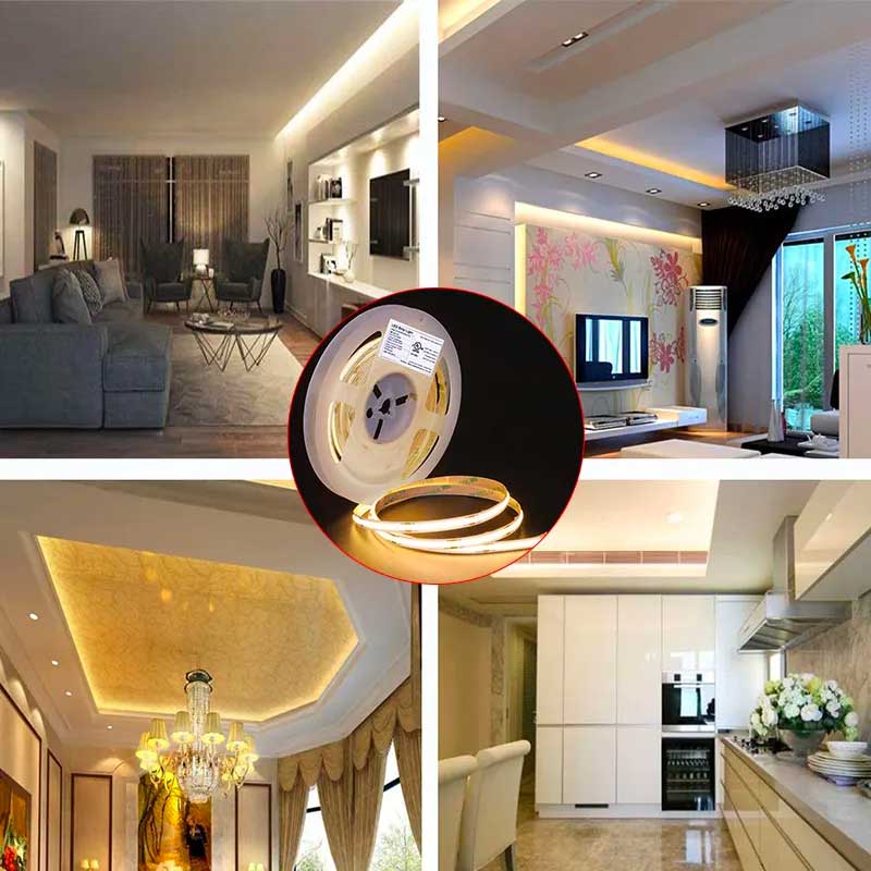 Banda LED COB 528LED/m, Lumina Alb-Cald, Interior IP20, Rola 5 metri, ElectroAZ