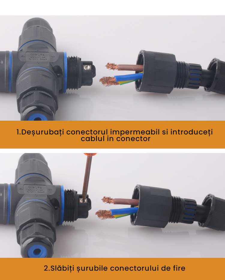 Conector Electric Impermeabil IP68 pentru 4 Cabluri - 4 poli, ElectroAZ
