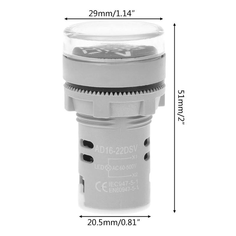 Indicator Digital Voltmetru, 250V/AC, 20-500V, Protectie IP65, Portocaliu