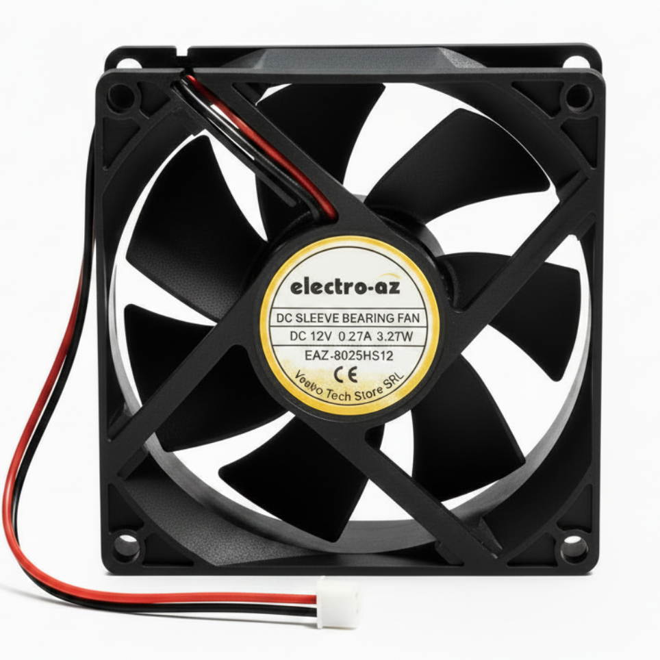 Ventilator DC 12V Tip Cooler, 80x80x25 mm, 3.27W, ABS