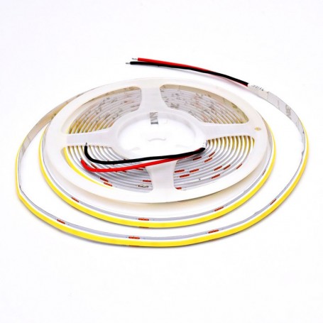 Banda Cob Led 24V - 8MM / 320led/ml - 11W/ml, Lumina Alb-Rece 6500K - 1200lm - Interior IP20 - 5m/rol