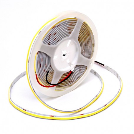 Banda Cob Led 24V - 8MM / 320led/ml - 11W/ml, Lumina Alb-Rece 6500K - 1200lm - Interior IP20 - 5m/rol