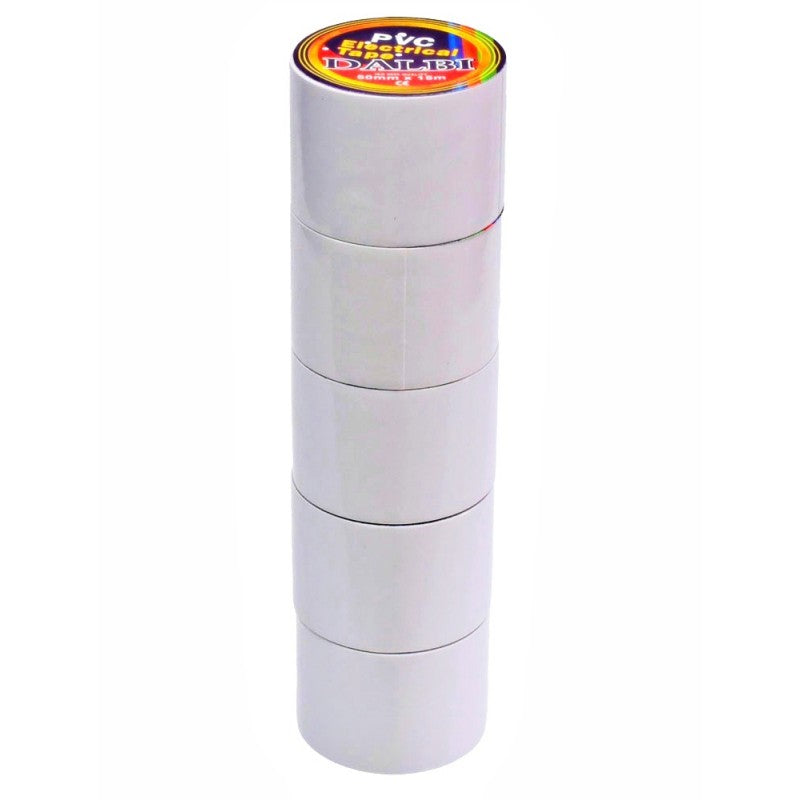 Set 5x Banda izolier, Lata, 50mm, PVC, Lungime 15m, Alb