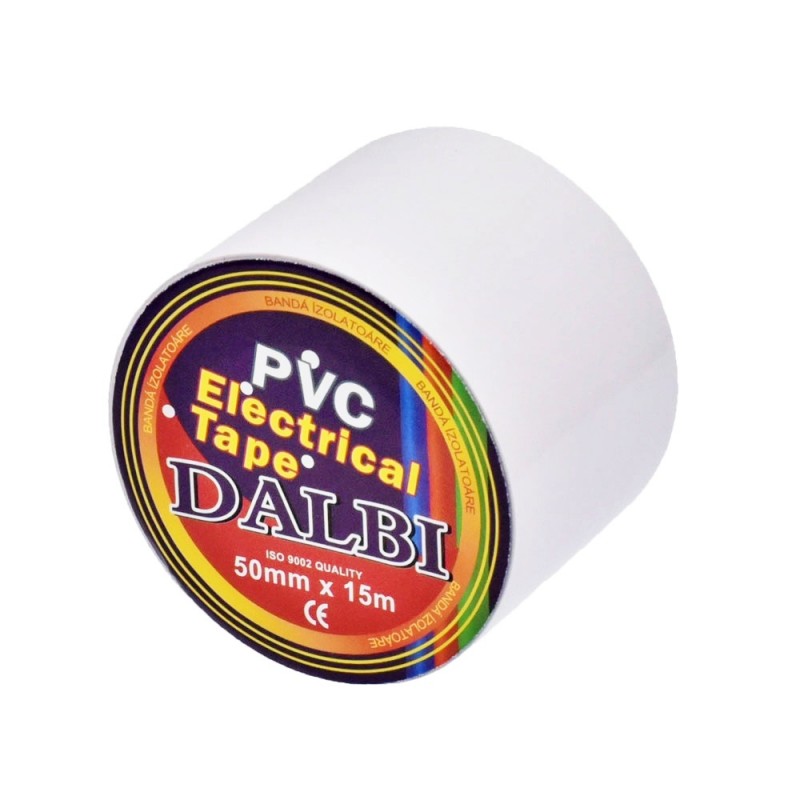 Set 5x Banda izolier, Lata, 50mm, PVC, Lungime 15m, Alb