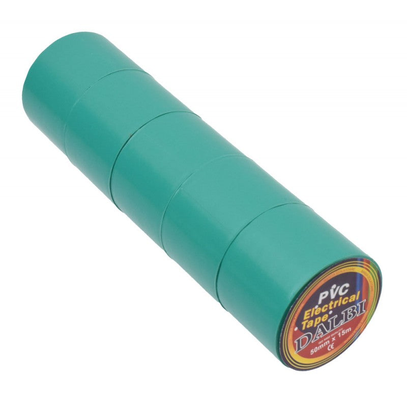 Set 5x Banda izolier, Lata, 50mm, PVC, Lungime 15m, Verde