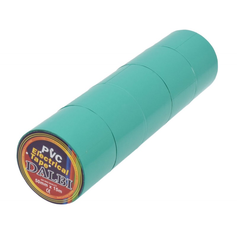 Set 5x Banda izolier, Lata, 50mm, PVC, Lungime 15m, Verde