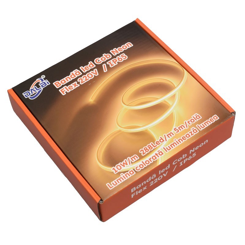 Banda Led Cob Roz Intens Neon Flex - 288led/m - IP65 / 220V - 10W/ml / Rola 5ml