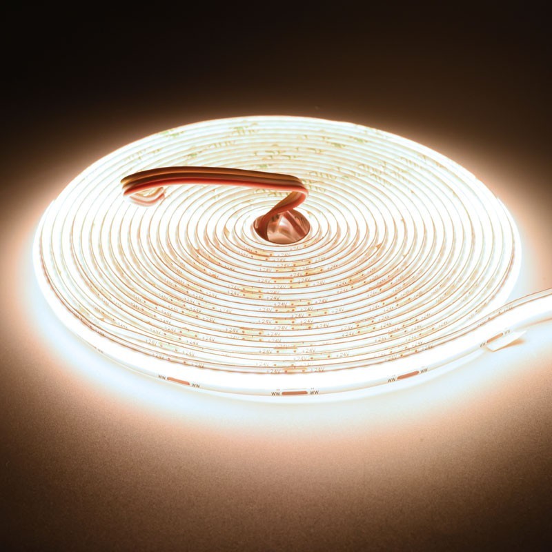 Banda Led Digital Cob 576D/m - Lumina 3 in 1 Alb 2700K-4500K-6500K - 24V/3 Fire - 8mm - 10W/m -  RA 90, Protectie IP20 - Rola/5m