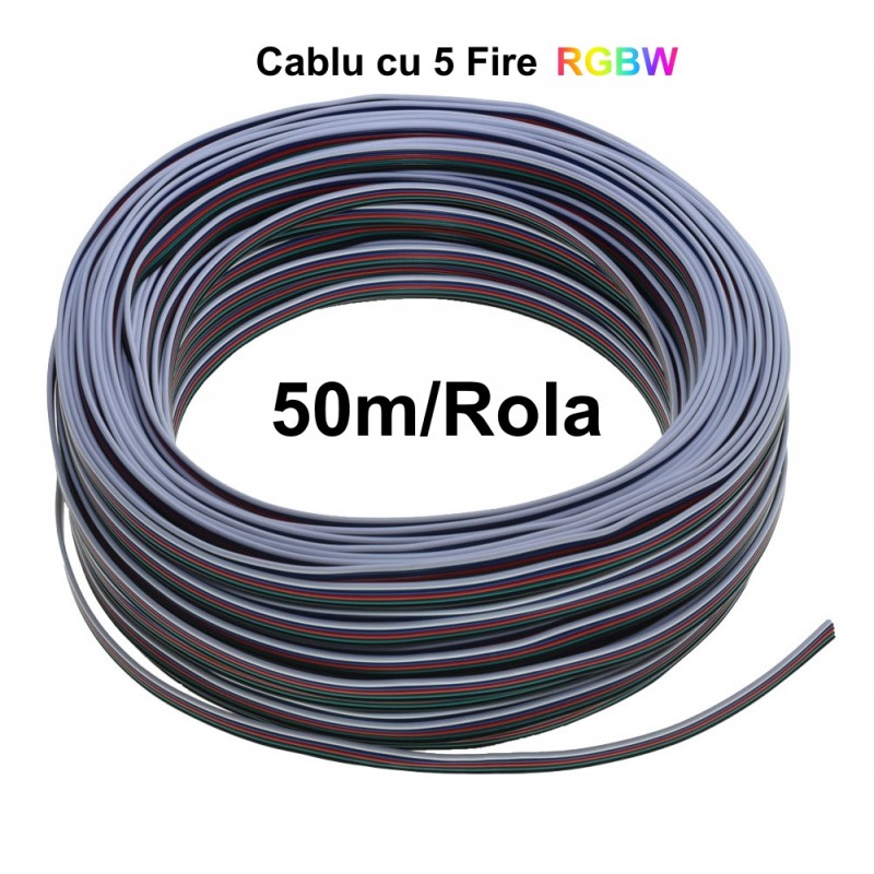 Cablu Alimentare RGBW 5 Fire, Rola 50m