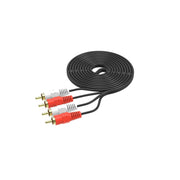 Cablu audio, RCA stereo, 2x RCA tata - 2x RCA tata, 3m, negru