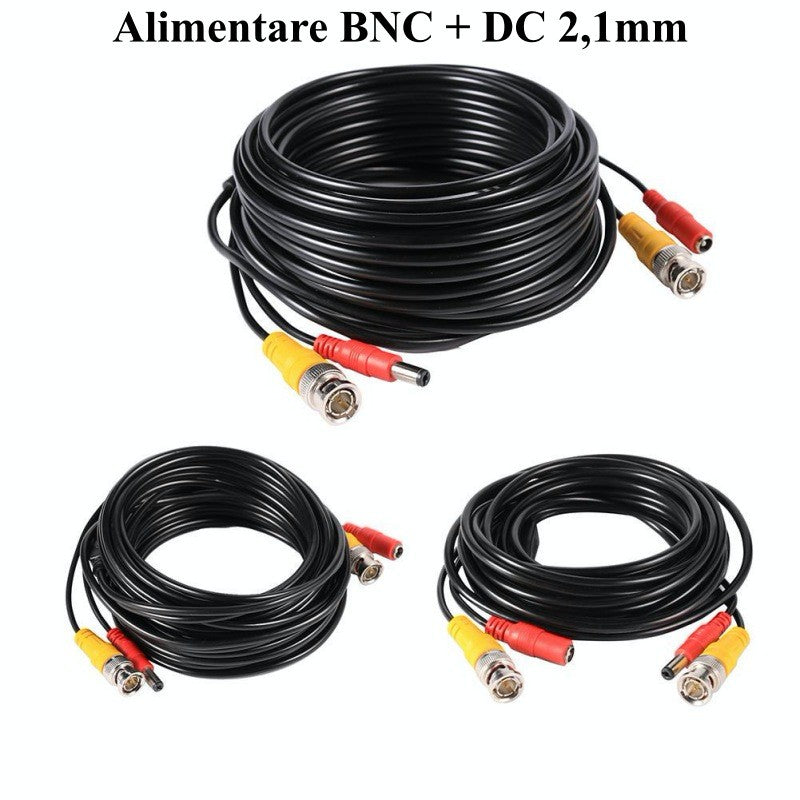 Cablu Camere BNC + Alimentare DC 2,1mm/10m