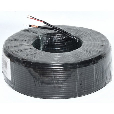 Cablu Coaxial TV RG6U Cupru + Alimentare 2x0,5 (Negru)