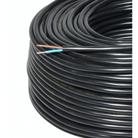 Cablu Electric 2x1,5mm, MYYM, Litat (Negru), Rola 100m