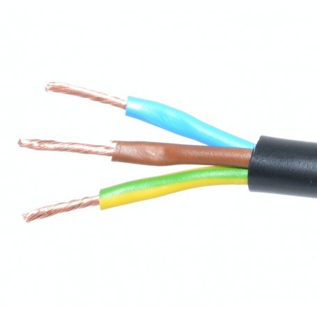 Cablu Electric 3x2,5mm, MYYM, Litat (Negru), Rola 100m