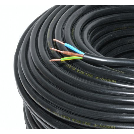 Cablu Electric 3x2,5mm, MYYM, Litat (Negru), Rola 100m
