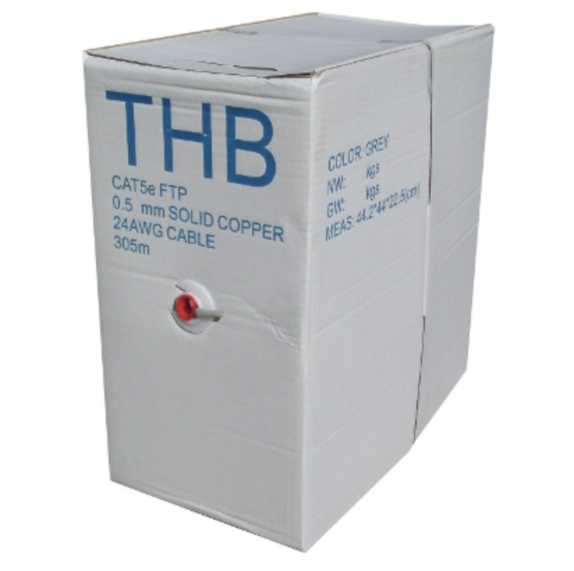 Cablu FTP la rola, 305 metri, CAT5E, Fire din cupru integral, THB
