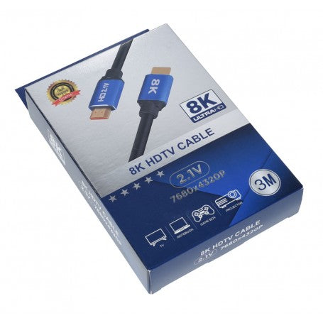 Cablu Hdmi HDTV 8K 2,1V, 3M, Verde/Negru, ElectroAZ