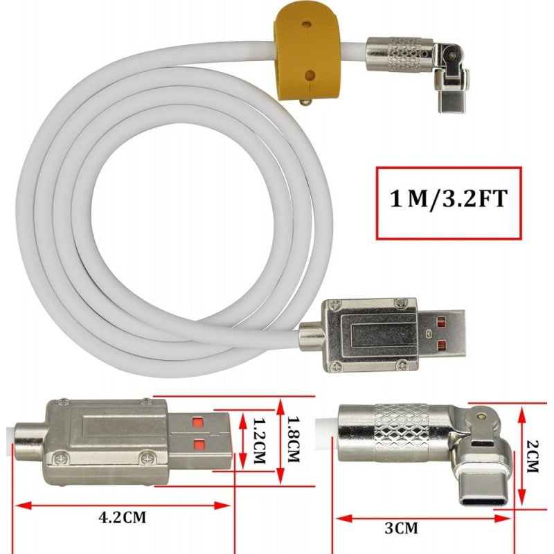 Cablu Super Fast 120W Usb Tip C - Alb/Negru CA-8833