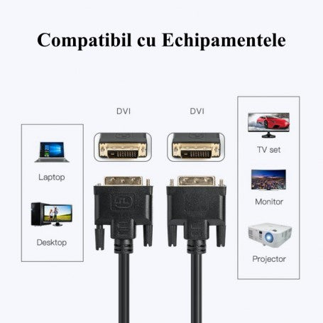 Cablu Video DVI D 24+1 la DVI D 24+1 1,5m