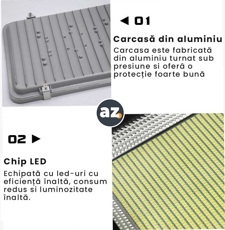 Lampa Solara Led 300W, Telecomanda si Accesorii incluse - Alb Neutru, ElectroAZ