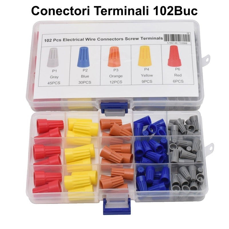 Conector Rapid Terminal prin Infiletare pentru Fire, 102buc / Set