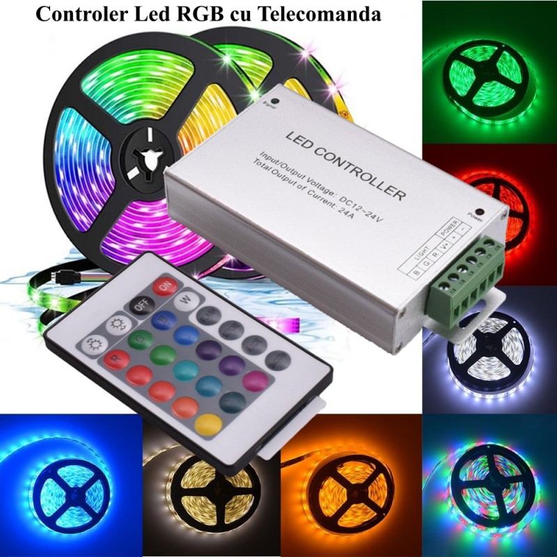 Controller Led RGB 12-24V Metal 24 Taste