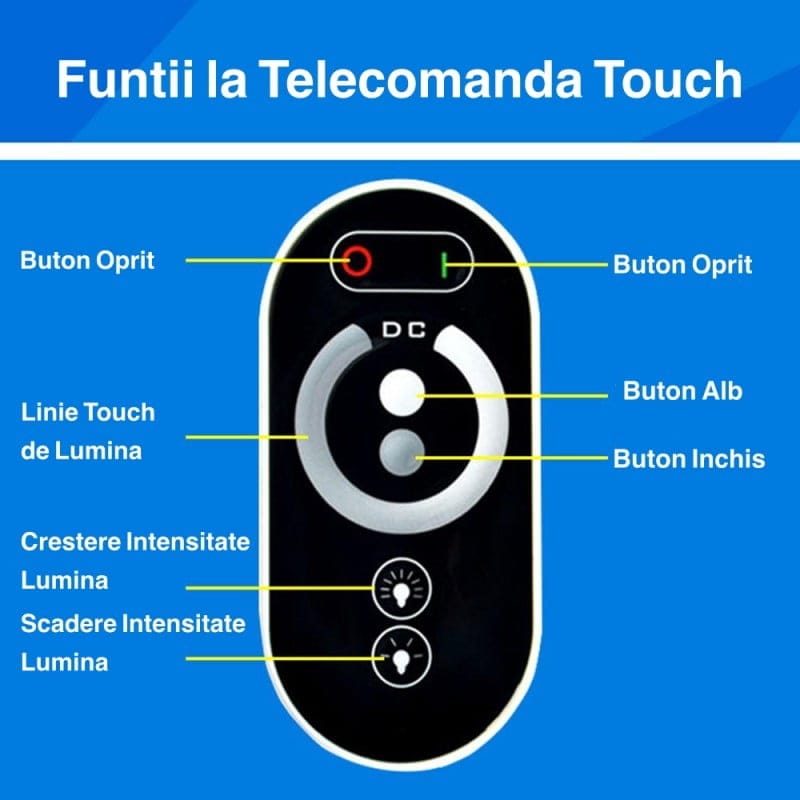 Controller Led Monocrom, Touch, 12V/24V