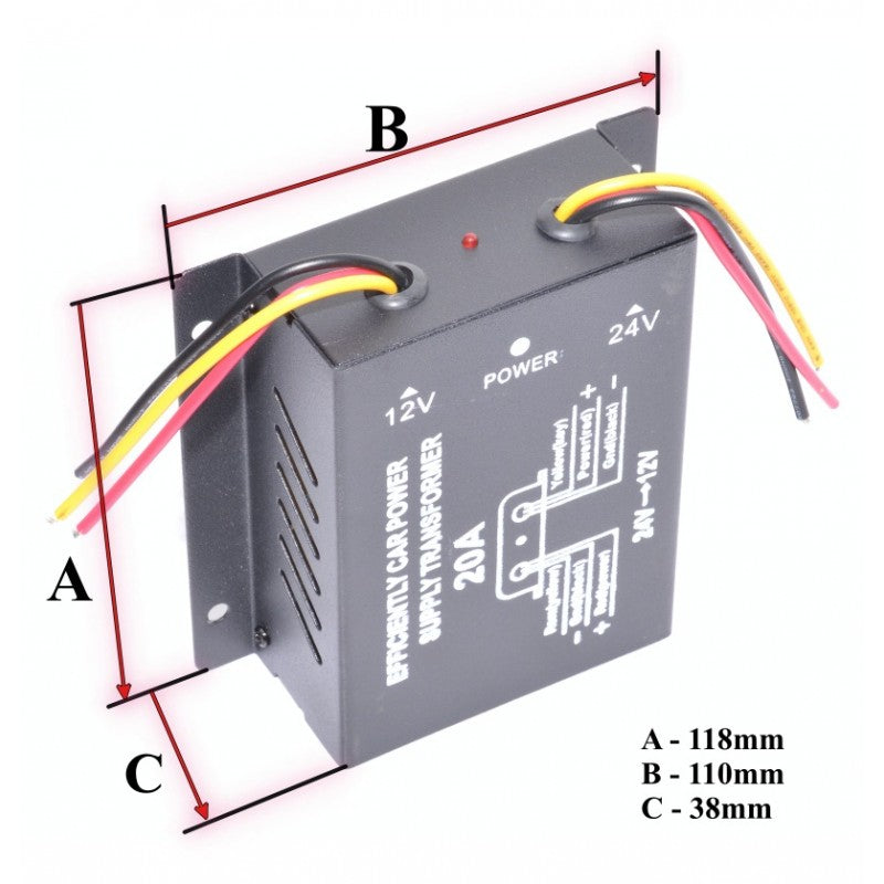 Convertor Auto de Tensiune Pentru Curent 24V-12V DC, 20A