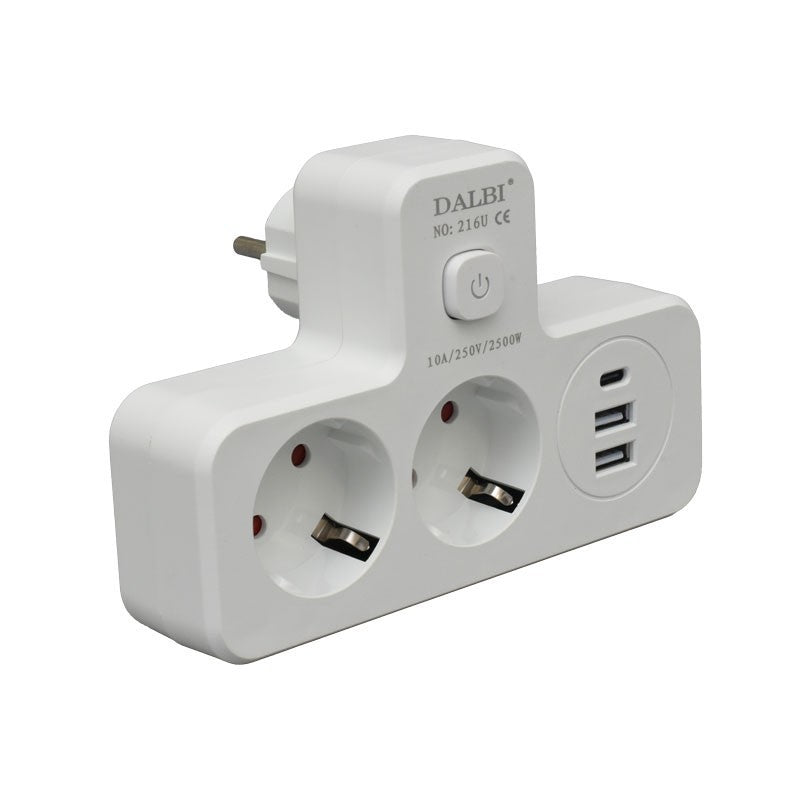 Dublu Stecher Multifunctional cu 2 x Usb QC3.0 - 1PD 20W si Lumina de Veghe