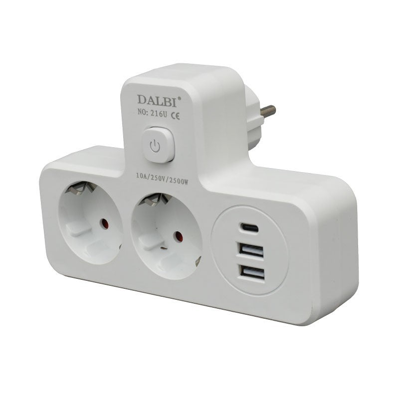 Dublu Stecher Multifunctional cu 2 x Usb QC3.0 - 1PD 20W si Lumina de Veghe