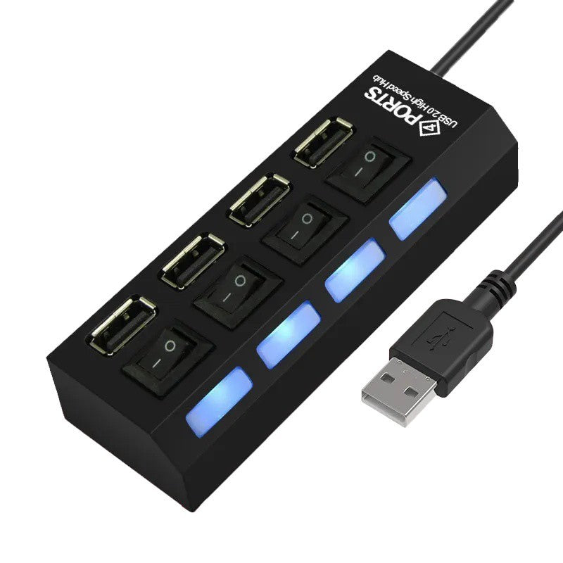 HUB 4 Usb 2.0 cu Intrerupator si Led