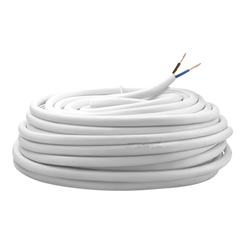 Cablu Electric Litat, MYYM, Alb, 2x1,5mm, Rola 100m