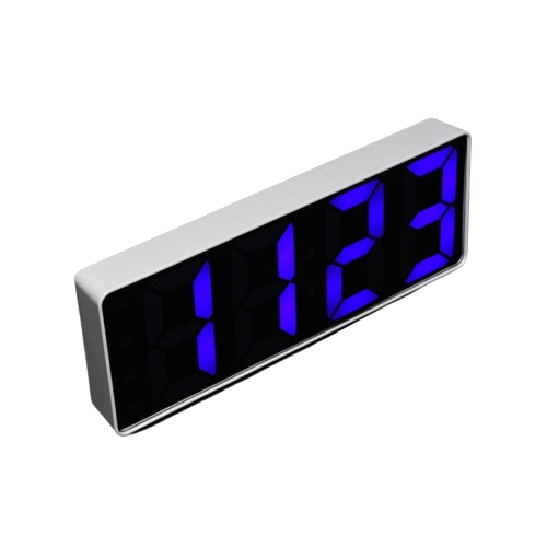 Ceas Oglind cu LED Albastru si Alarma