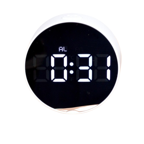 Ceas Digital Rotund, Modern, Led Alb