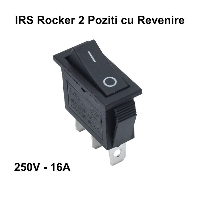 Intrerupator IRS Rocker, 2 pozitii cu Revenire, 3 Contacte - 16A / 250V - KCD3