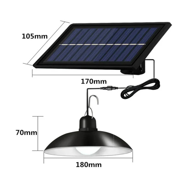 Lampa Solara Suspendata Tip Candelabru, Panou Separat, Protectie IP65