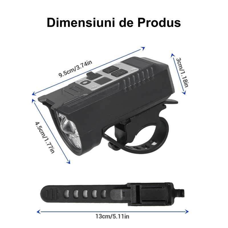 Lanterna de Bicicleta cu 9 Leduri si Senzor de Lumina L-S75