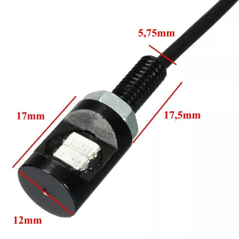 LED Auto SMD, Diametru 12mm, 12V, Fir 25cm, Set 2 Buc, Verde