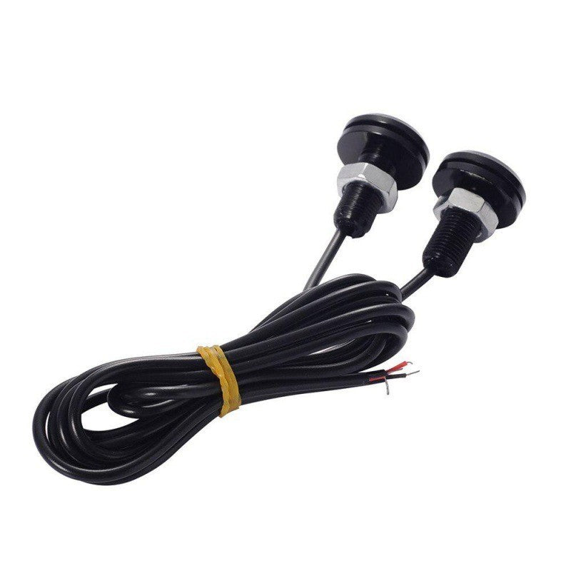 Set 2 Buc LED Auto cu fir, Diametru 18mm, 12V, Putere 9W, Galben