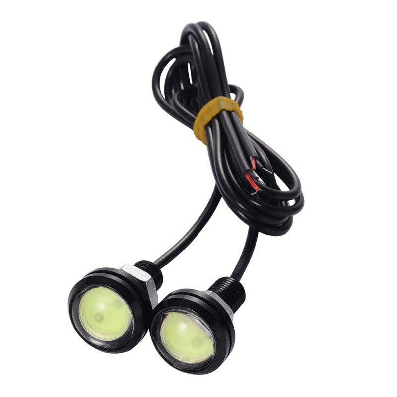 Set 2 Buc LED Auto cu fir, Diametru 18mm, 12V, Putere 9W, Rosu