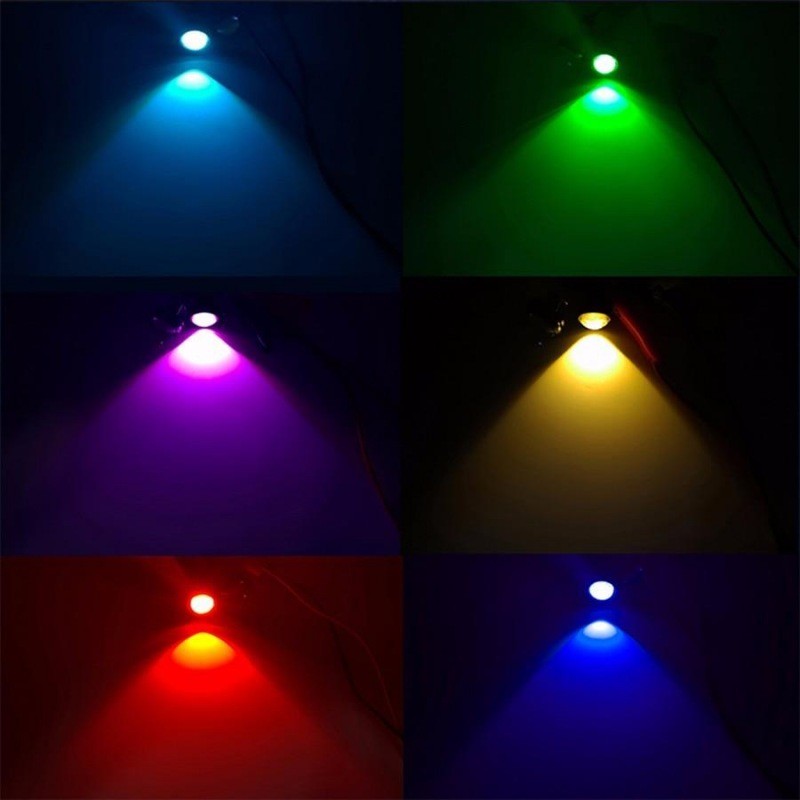 Set 2 Buc LED Auto cu fir, Diametru 18mm, 12V, Putere 9W, Alb