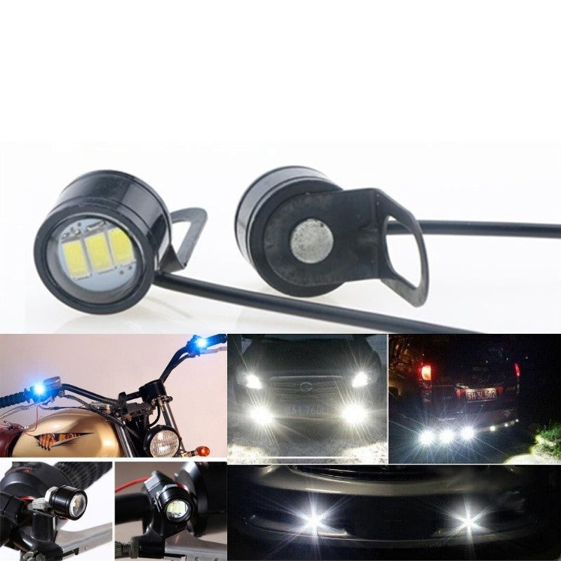 Set 2x LED Auto/Moto cu suport metalic si fir, Diametru 23mm, 9W, Verde